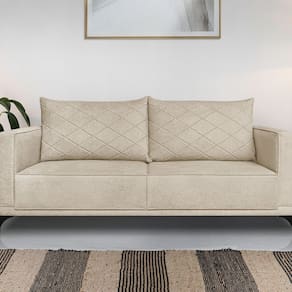 Sofá Eliot 2 Lugares 180 Cm Linho Boucle Bege