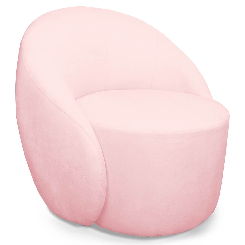 Poltrona Decorativa Orgânica Giratória Lua Suede D03 - D`Rossi