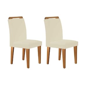 Cadeira de Cozinha Athenas Kit 2 Un Imbuia - Veludo Creme - Rufato