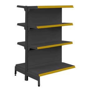 Gôndola Prateleira Preta 4 Níveis 40x30 New Plus 1,40 Central Continuação PE Amarelo - Sa Gôndolas