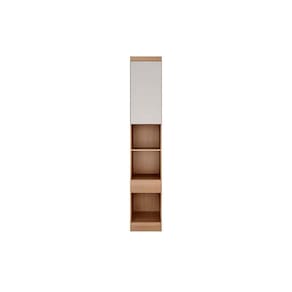 Módulo de Quarto Casal Armário Mesa de Cabeceira Rizon/Linea 1 Porta c/1 Gaveta Cumaru/Fendi - Novo Horizonte