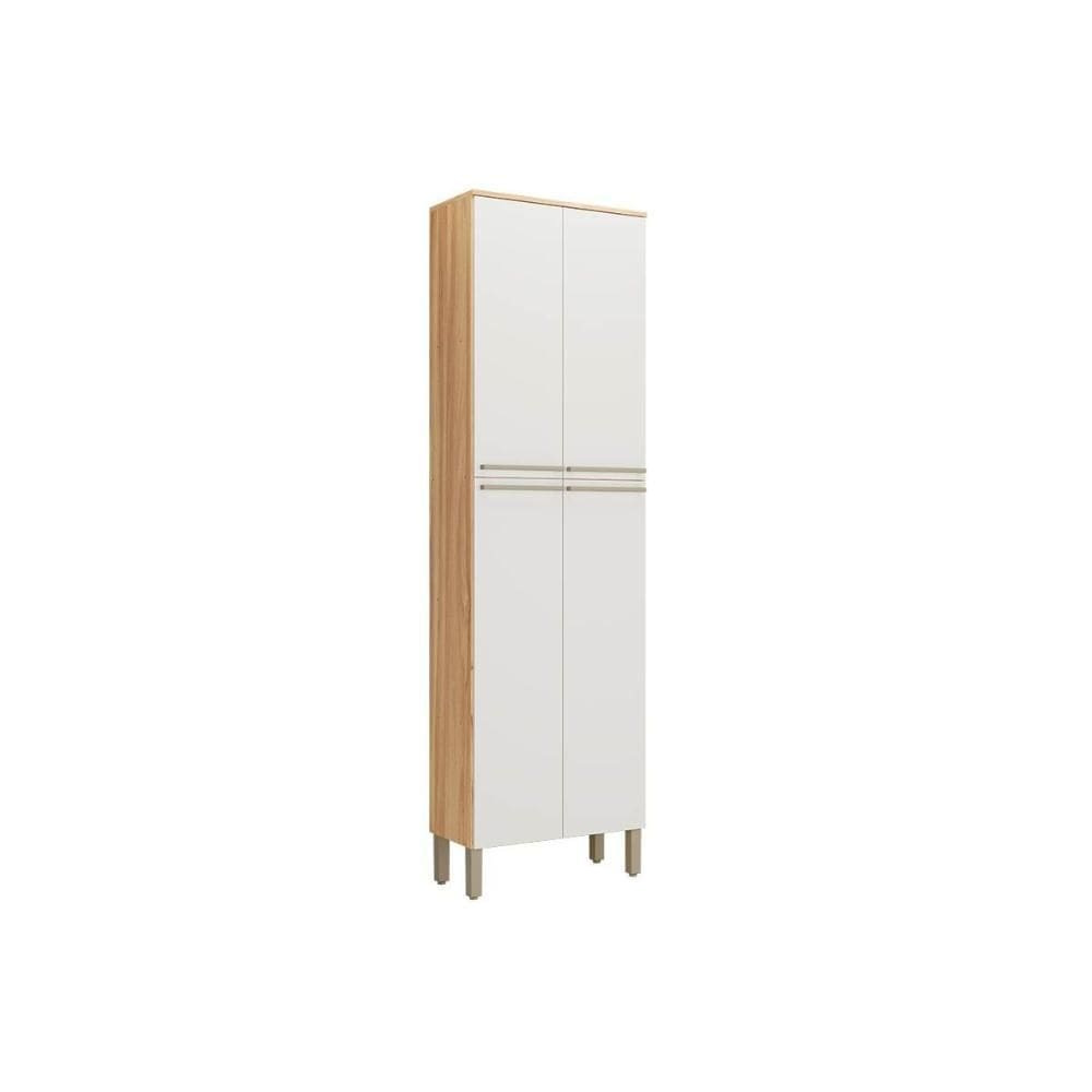 Paneleiro de Cozinha Modulado Nápoli Prime c/ 4 Portas 66X222cm Amendoa/Off White - Ronipa
