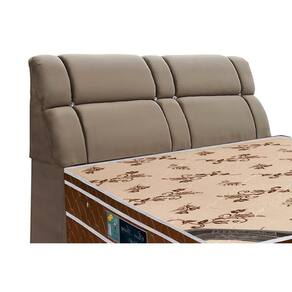 Painel de Cama Box Estofada King King Imperador Marrom/Bege - Simbal
