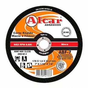 Disco de Corte Fino Deep Cut 178,0 x 1,6 x 22,2mm - Alcar ABF-7