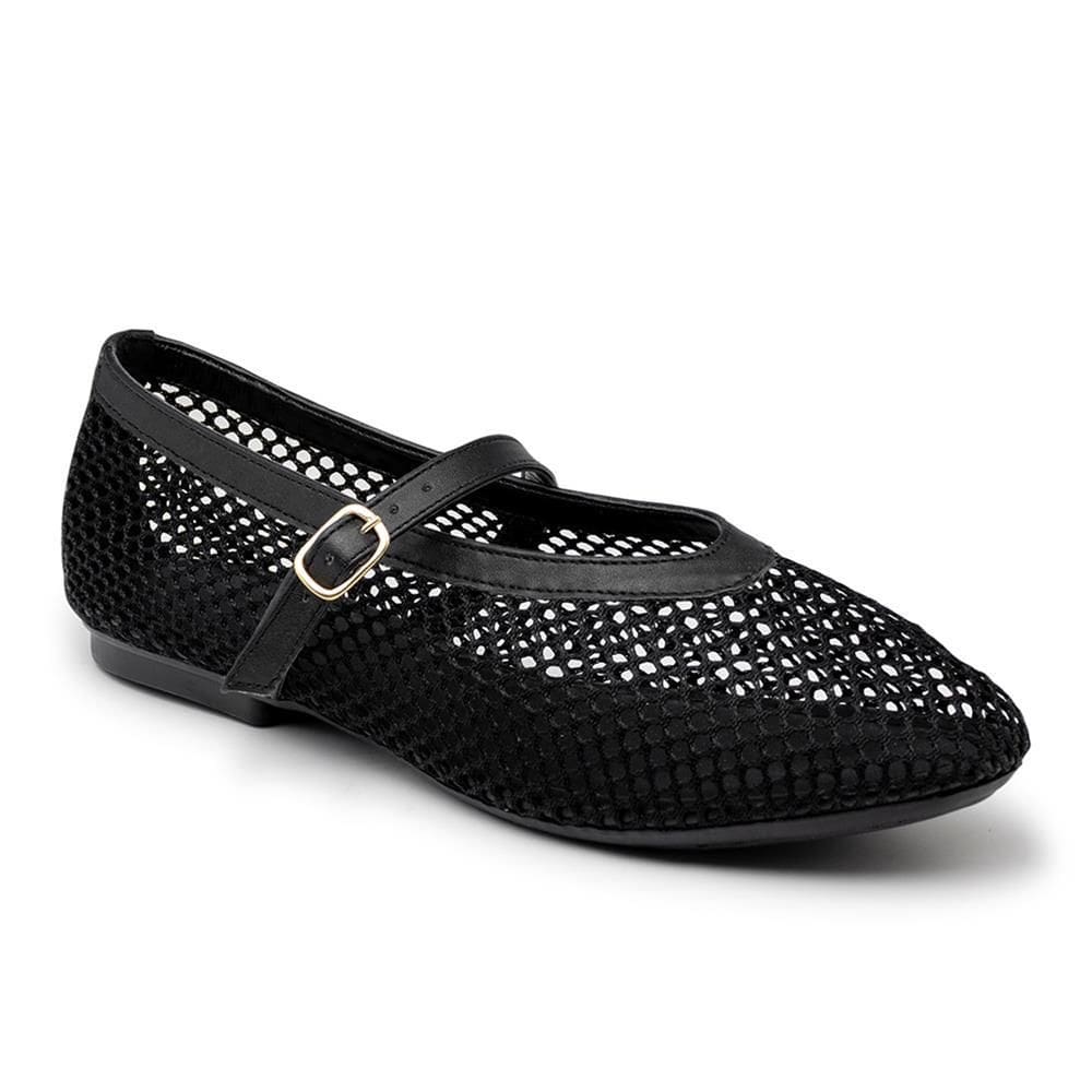 Sapatilha Feminina Boneca Tela Tira com Fivela Estilo