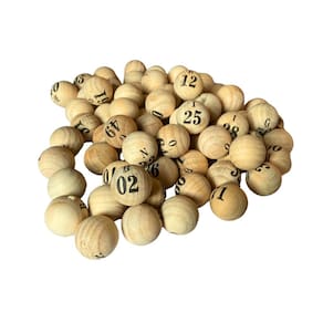 Bolinhas Numeradas 1 A 75 Madeira 24 MM Para Jogo De Bingo N°4