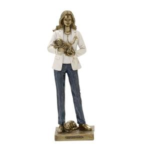 Figura Decorativa Estatueta Mulher Veterinária 24 X 7 X 6 Cm