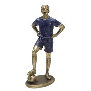 Figura Decorativa Estatueta Homem Jogador De Futebol 25 X 14 X 7 Cm