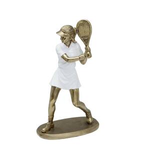 Figura Decorativa Estatueta Mulher Tenista 24 X 13 X 9 Cm