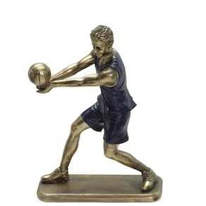 Figura Decorativa Estatueta Homem Jogador De Vôlei 23 X 16 X 11 Cm