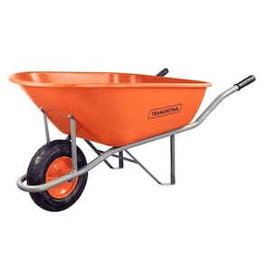 Carrinho de Mão Caçamba Plástica Laranja Extrafunda 110 L Braço Metálico Pneu com Câmara Tramontina