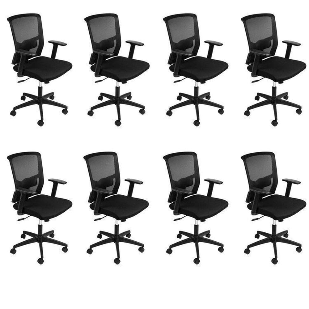 Kit 8 Cadeiras para Escritório Diretor com NR17 Tóquio 3329 Preto