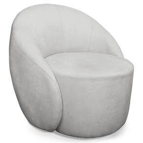 Poltrona Decorativa Orgânica Giratória Lua Suede Cinza D03 - D`Rossi
