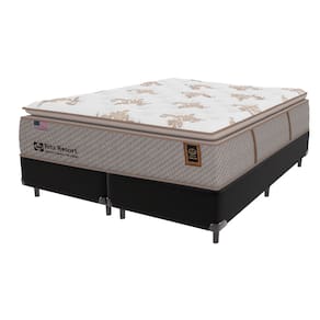 Cama Box Preto e Colchão Queen Ritz Resort com Pillow Sealy