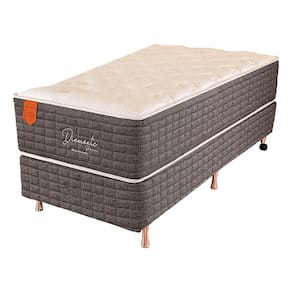 Cama Box Solteiro King (Box + Colchão) 96X203X67 Diamante Prorelax Pillow In - Cinza