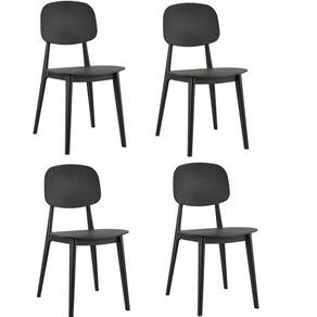 Conjunto 4 Cadeiras Cátia Polipropileno Preto