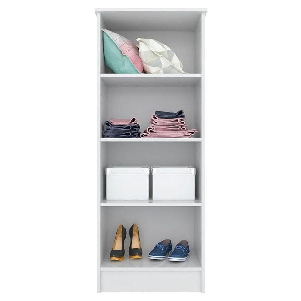 Cômoda Sapateira áurea E Armário Multiuso Viena Branco - Demóbile