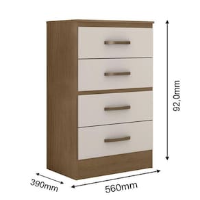 Guarda Roupa Casal 6 Portas E Cômoda 4 Gavetas Lite Nature Off White - Móveis Leão