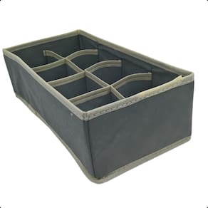 Organizador de Gaveta Guarda Roupa 32x16x10 8 Divisões Cinza