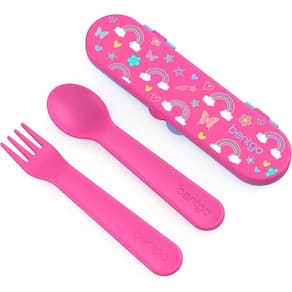 Bentgo Conjunto De Utensílios Infantis De Plástico Rosa