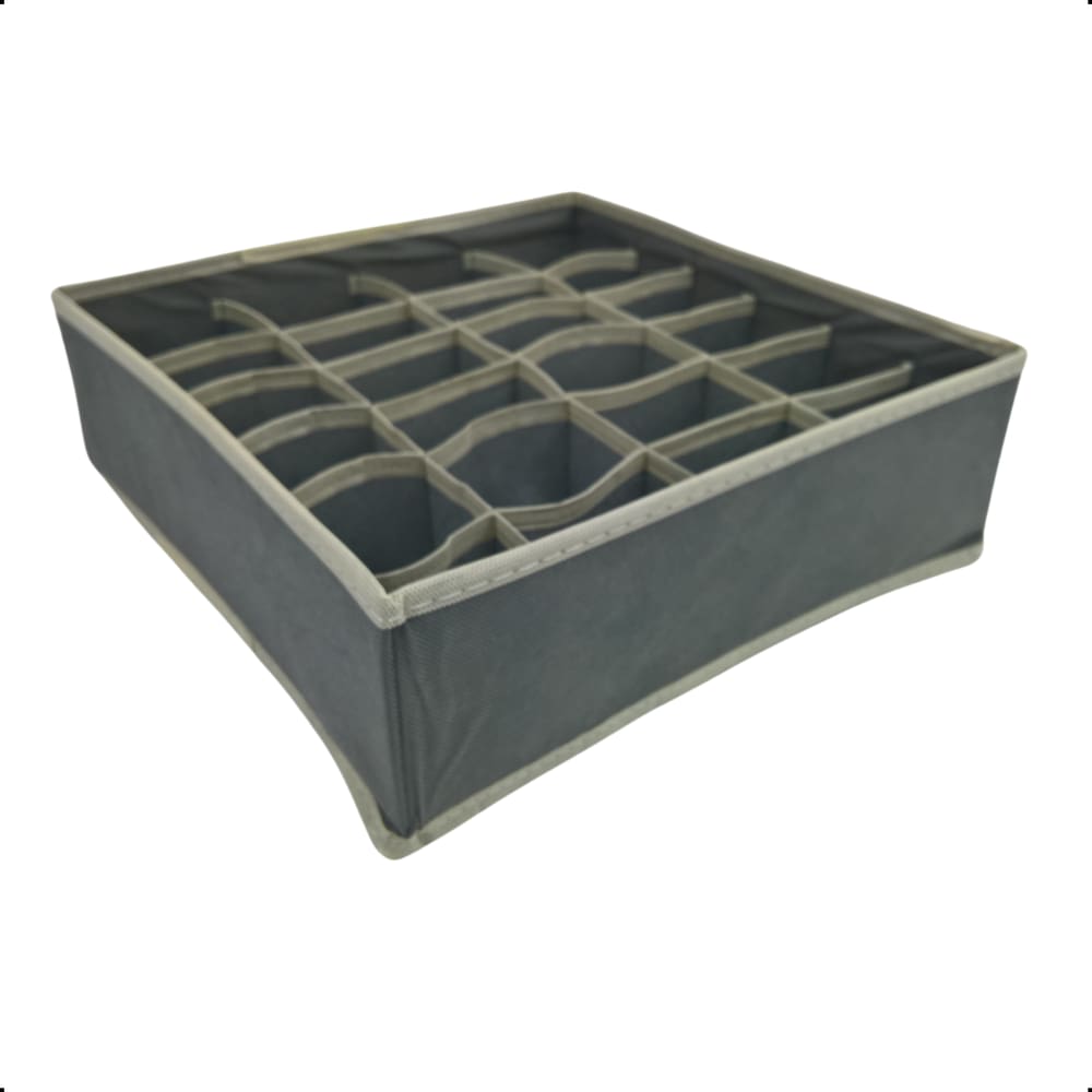 Organizador de Gaveta Guarda Roupa 32x32x10 24 Divisões Cinz