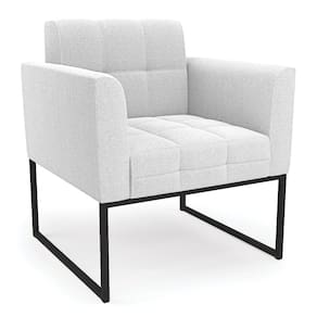 Poltrona Sala de Estar Industrial Preto Elisa Bouclê Off White D03 - D`Rossi