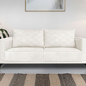 Sofá Eliot 3 Lugares 220 Cm Linho Boucle Off White