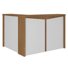 Balcão de Atendimento Recepção 135cm Corp A06 Freijó/Branco - Mpozenato