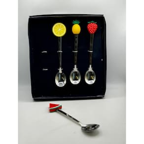 Cj 4 Colheres Aco Inox P/Cha Fruit Prateado