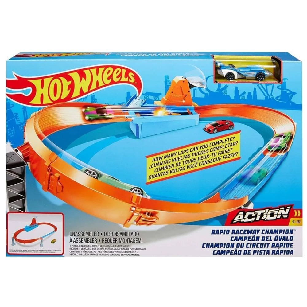 Pista e Veículo - Hot Wheels - Action - Campeão Pista Rápida - Mattel