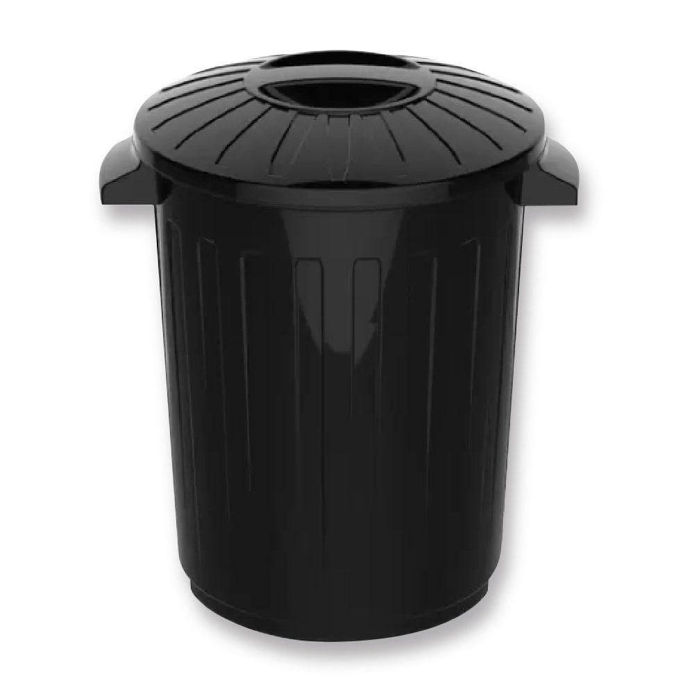 Lixeira Com Tampa E Alça 30 Litros Cesto De Lixo Preto