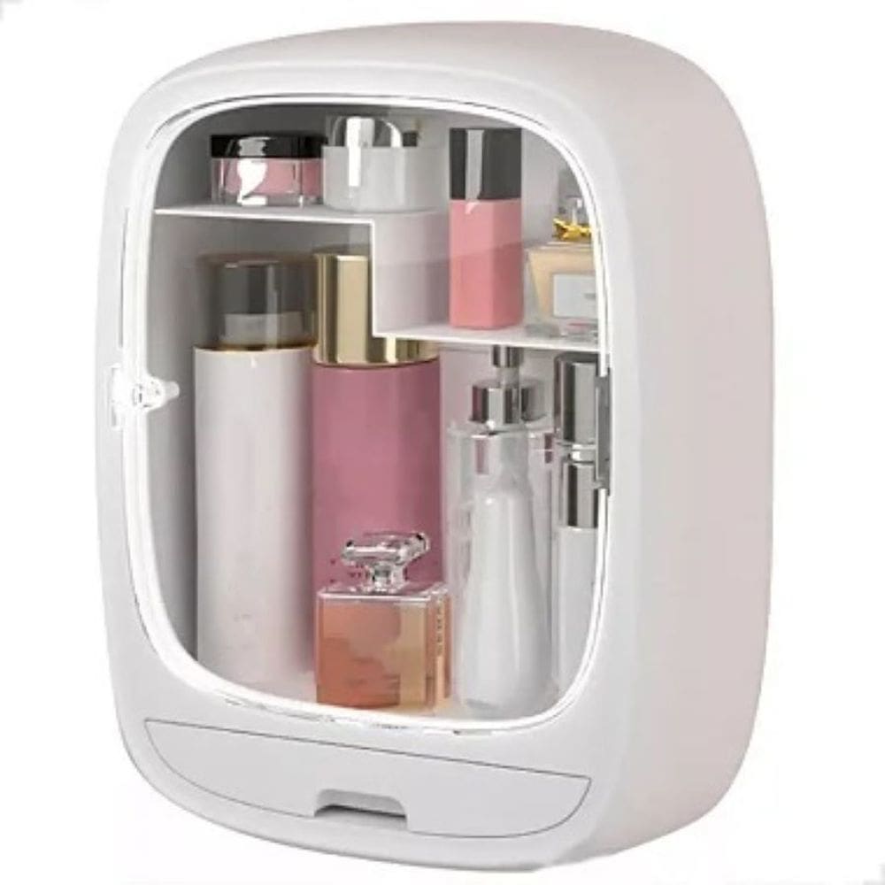 Organizador Caixa Maquiagem Cosméticos Para Parede Branco Lorben