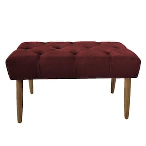 Banco Estofado Jade 80cm Suede Vinho - Majú Decor