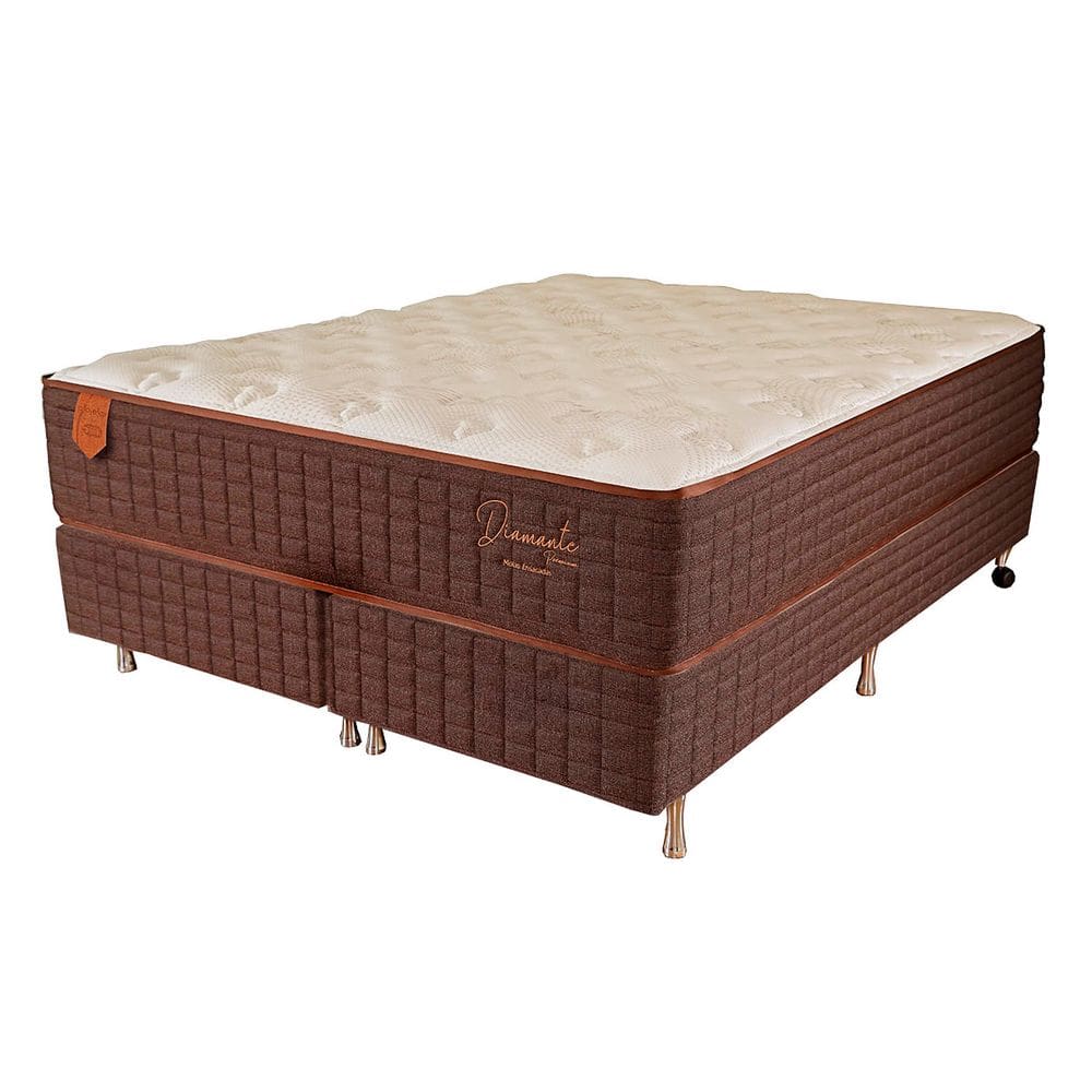 Cama Box King Size (Box + Colchão) 193x203x67 Diamante Prorelax Pillow In - Marrom
