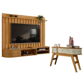 Estante Home Theater Suspenso Ímola com Aparador Estoril Cumaru Opala - Madetec