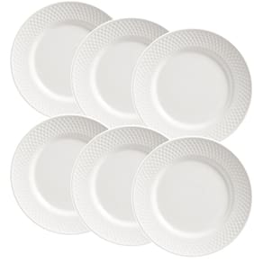 Conjunto de 6 Pratos Raso de Cerâmica Satin White 29cm - Alleanza