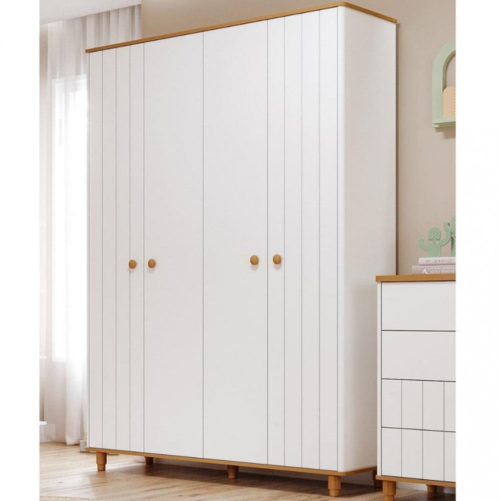 Guarda Roupa Infantil 4 Portas 4 Gavetas Lívia Permobili