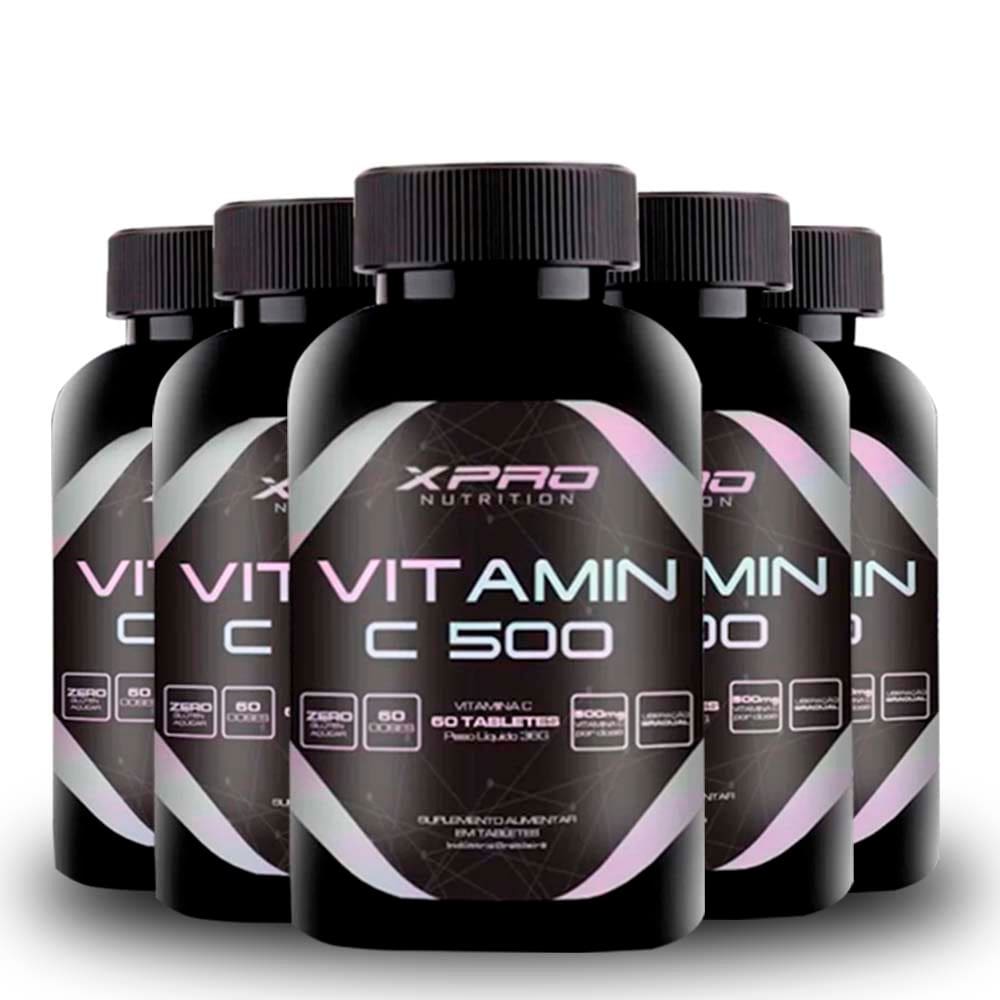 Kit 5x Vitamina C 500Mg 60 Cáps - XPRO Nutrition