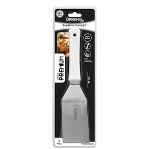 Espátula Curva Inox 2,5`` Chapa Lanche Chapeiro Cozinha Jjb