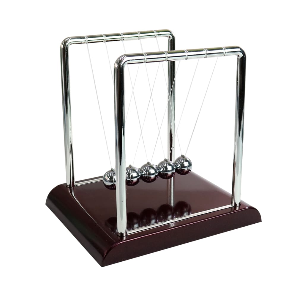 Pêndulo De Newton De Plástico E Metal 17,5Cm Decoração Mesa Escritório