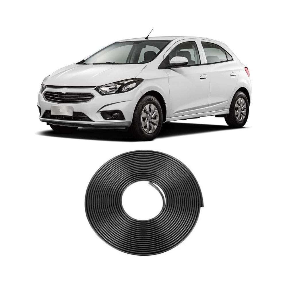 Borracha Protetora Borda Porta Preta Prisma 4 Porta 10m 7x14 [F103]