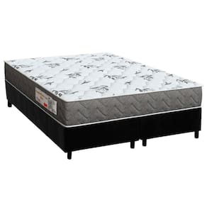 Conjunto Box Queen: Colchão Espuma Orthoflex D33 ComfortPedic Black + Base CRC Suede Black(158x198)
