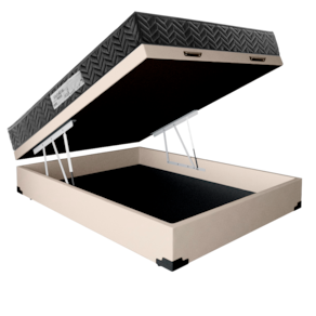 Cama Box Baú Casal Colchão Prime Gold D33 Paropas + Box Sintético 61x138x188 Bege