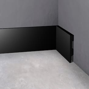 Rodapé Poliestireno 10cm Liso Preto 2m RM Decor