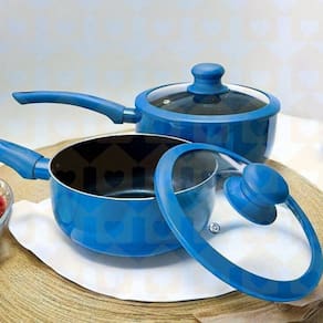 Panela 5 Peças Yafo Cerâmica Tampa Silicone Multifuncional