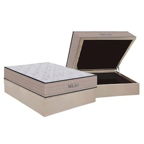 Conjunto Box Baú Casal: Colchão Espuma Orthoflex D33 Milão Double Face + Base CRC Suede Clean(138x188)