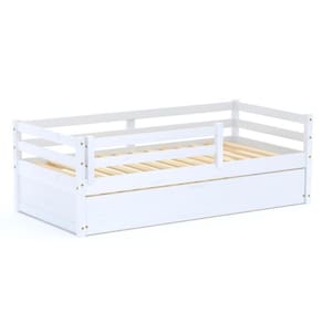 Bicama Infantil Dreams Com Grade De Proteção Madeira Maciça Branco Megamobilia