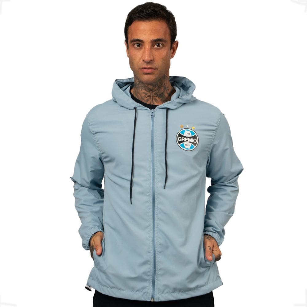 Jaqueta Corta Vento Grêmio Oficial com Capuz