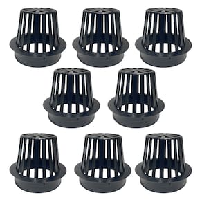 Kit 8 Ralo Abacaxi Plástico Anti Folhas Para Calha e Tubo 100 Mm