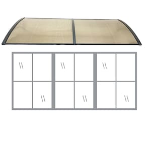 Kit Toldo Policarbonato Bronze e Preto 50 cm x 1,2 metro Porta e Janelas